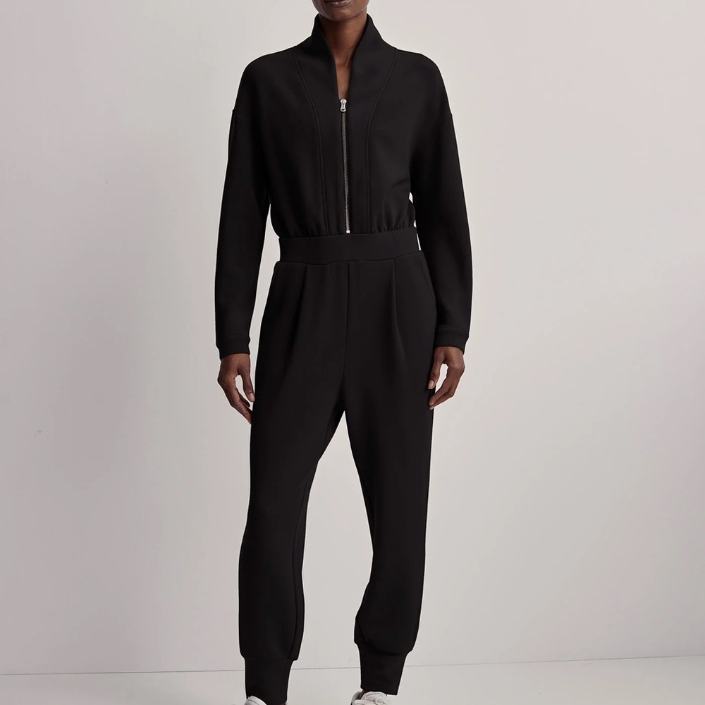 Varley Classic Black Zip-Up Jumpsuit Talia